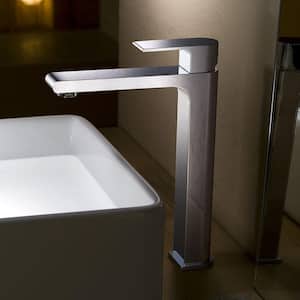 Allaro Single Hole 1-Handle Vessel Bathroom Faucet in Chrome