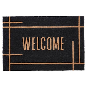 Modern Black Welcome Doormat 30" x 48"