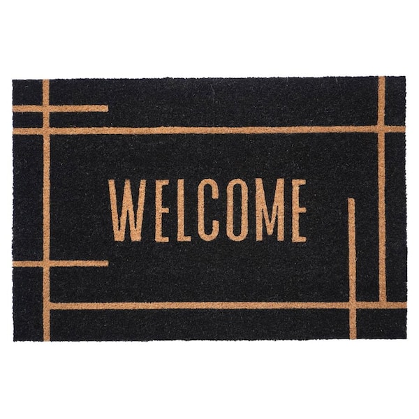 Black Border Welcome Doormat 30 x 48