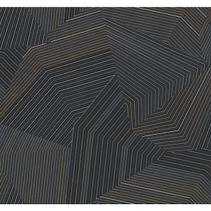 Black Dotted Maze Metallic Non-pasted Non-Woven Paper Wallpaper