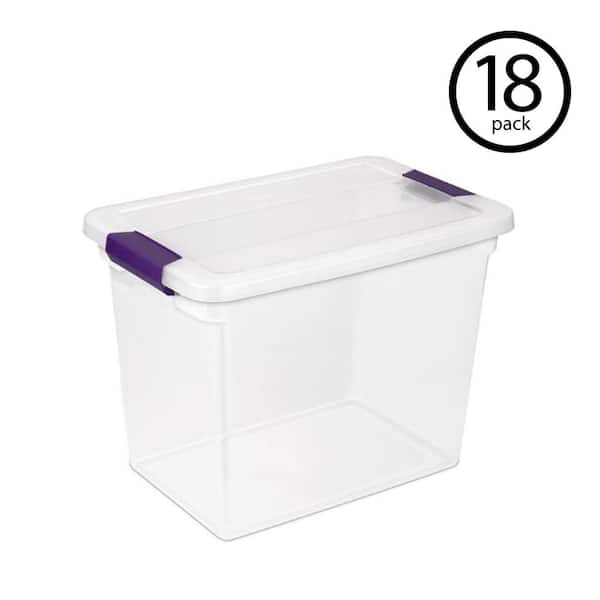 Sterilite 27 Qt. ClearView Latch Box Storage Bin Container, (18-Pack) 17631706