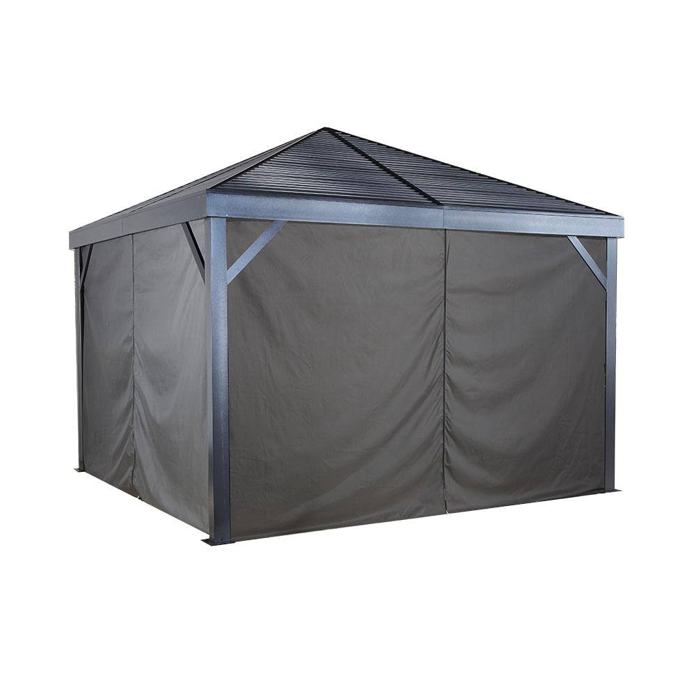 Sojag 12 ft. W x 12 ft. H Black Curtains (set of 4) for South Beach Sun