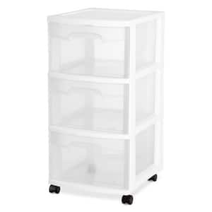 21.8 in. x 25.62 in. Home 3 Drawer Wheeled Plastic Storage Container (Set of 6)