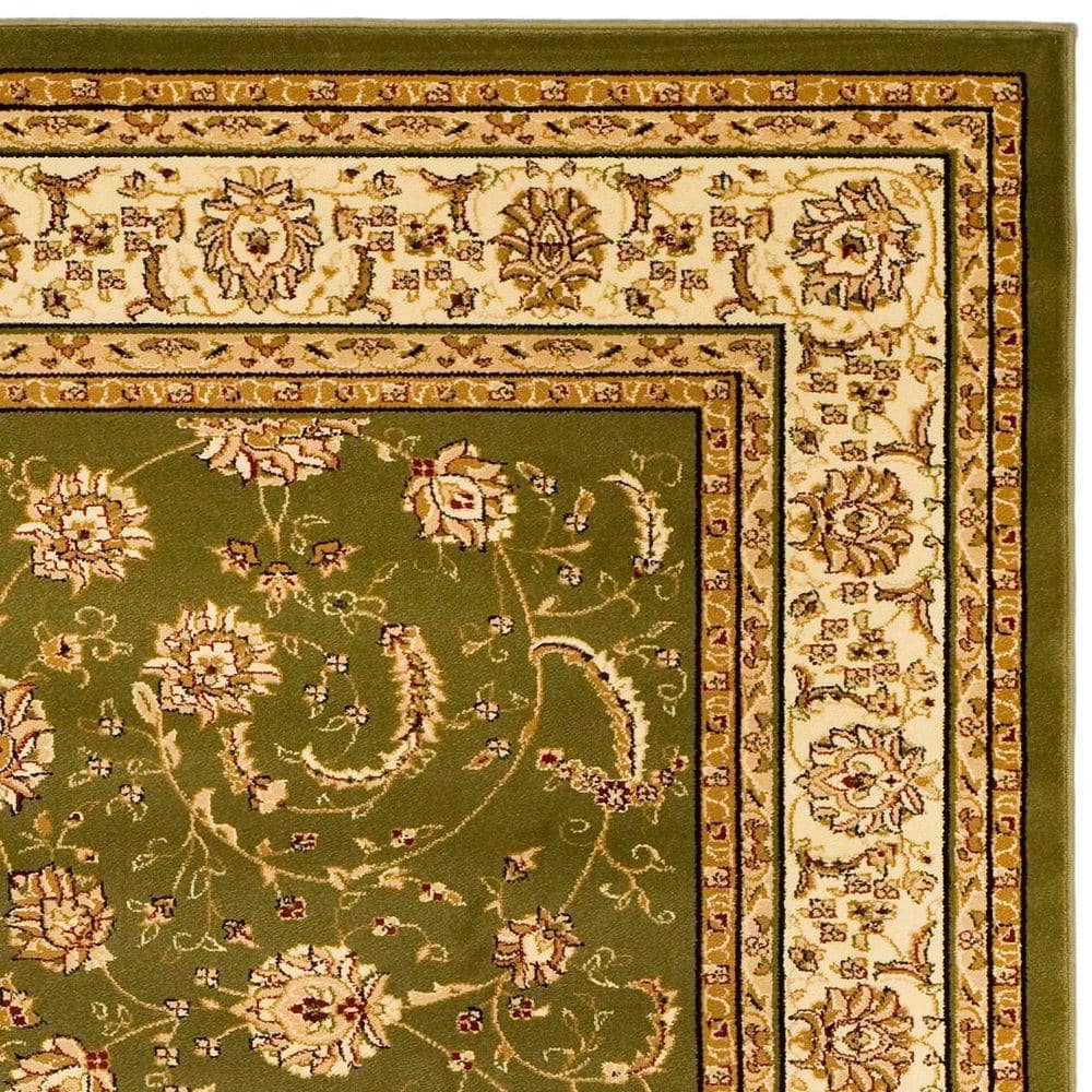Sage and Ivory Synthetic Rectangular Area Rug, 9' x 12'