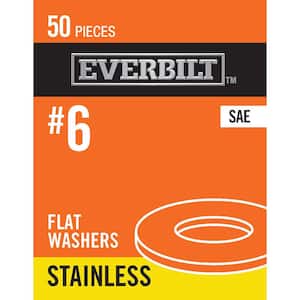 #6 Stainless Steel Flat Washer (50-Pack)