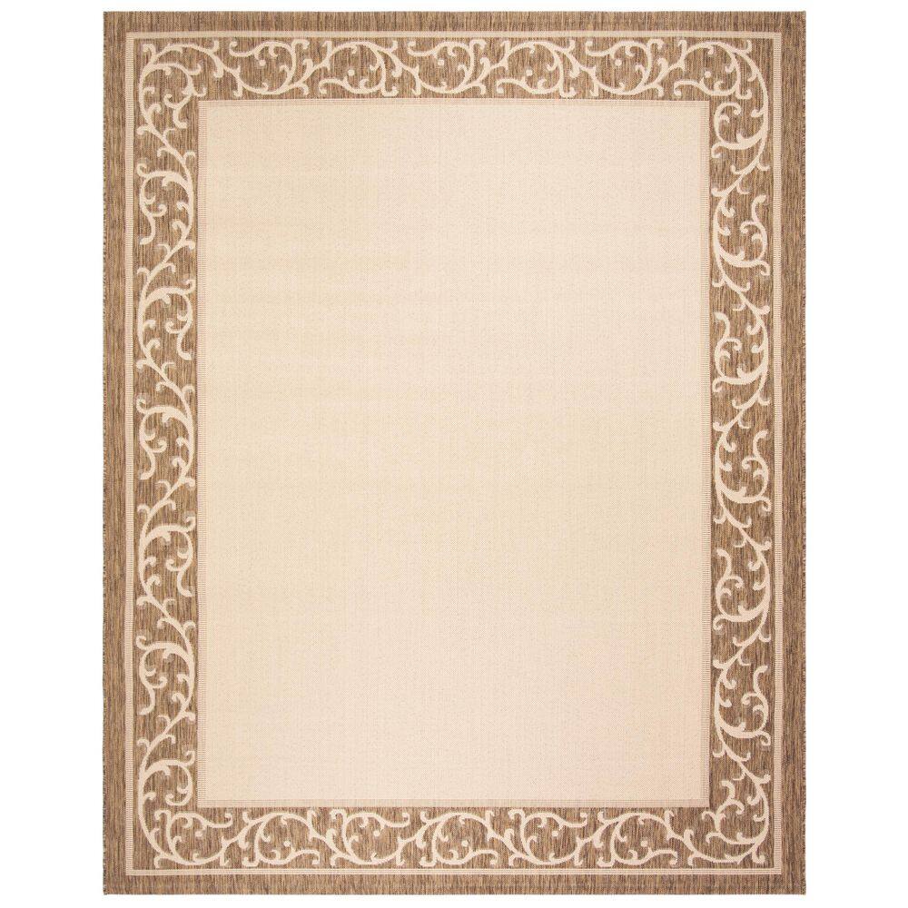 Courtyard Beige/Brown 8 ft. x 10 ft. Solid Ornate Border Indoor/Outdoor Area Rug price history on PriceWatchPro