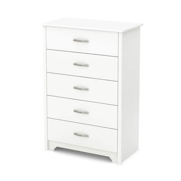 South Shore Fusion 5-Drawer Pure White Chest
