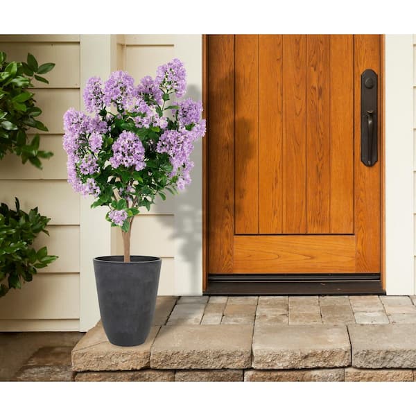 NATURAE DECOR 36 in. Purple Artificial Crape Myrtle in Black Pot