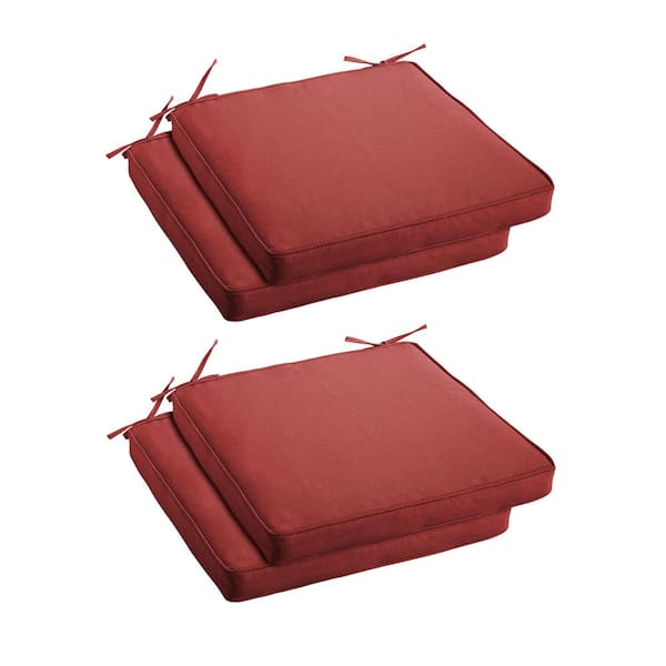 1101Design 16 in. x 19 in. Indoor/Outdoor Corded Dining Chair Cushions in Sunbrella Canvas Pomegranate (4-Pack)