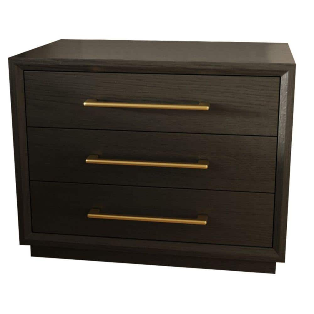 Benjara 32 In. 3-Drawer Gray And Gold Wooden Nightstand BM302122 - The ...