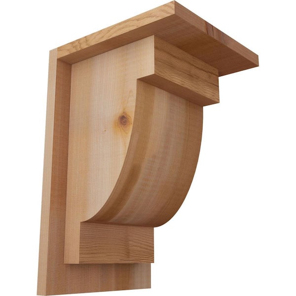 Ekena Millwork 7-1/2 in. x 8 in. x 12 in. Western Red Cedar Alpine Smooth Corbel with Backplate