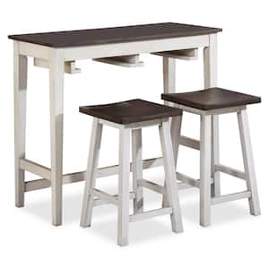Reggish 3-Piece White Counter Dining Table Set