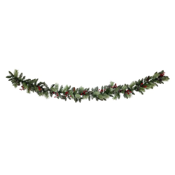 Maypex 7 ft. Green Lighted Flocked Spruce Artificial Christmas Tree  300570-V1 - The Home Depot