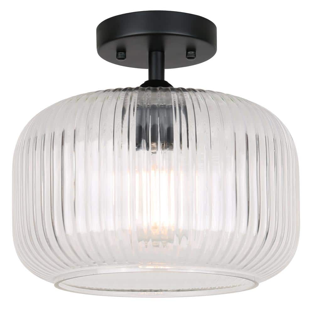 Retro Pendant Light with Ribbed Shade | Vintage Hanging Lamp for Dining & Living Room main image 0