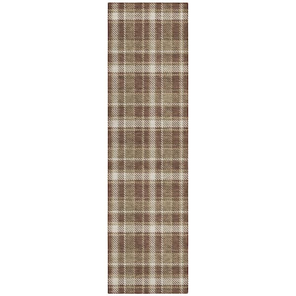 Chantille ACN563 Chocolate 2 ft. 3 in. x 7 ft. 6 in. Machine Washable Indoor/Outdoor Geometric Runner Rug