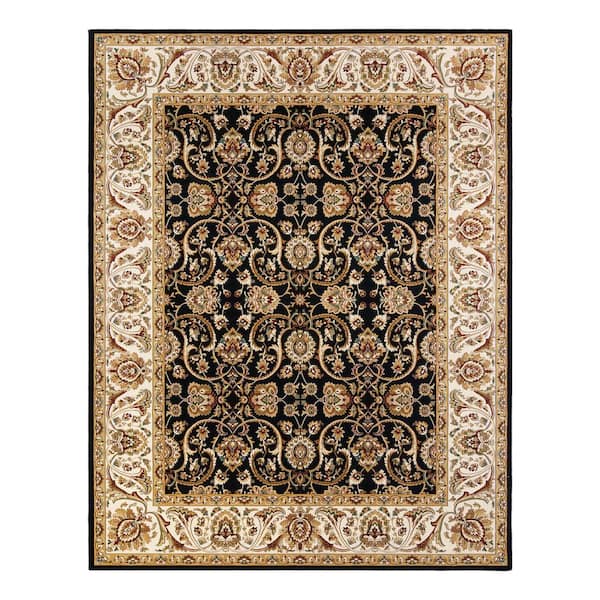 Majestic Croft Black 5 ft. x 7 ft. Border Indoor Area Rug