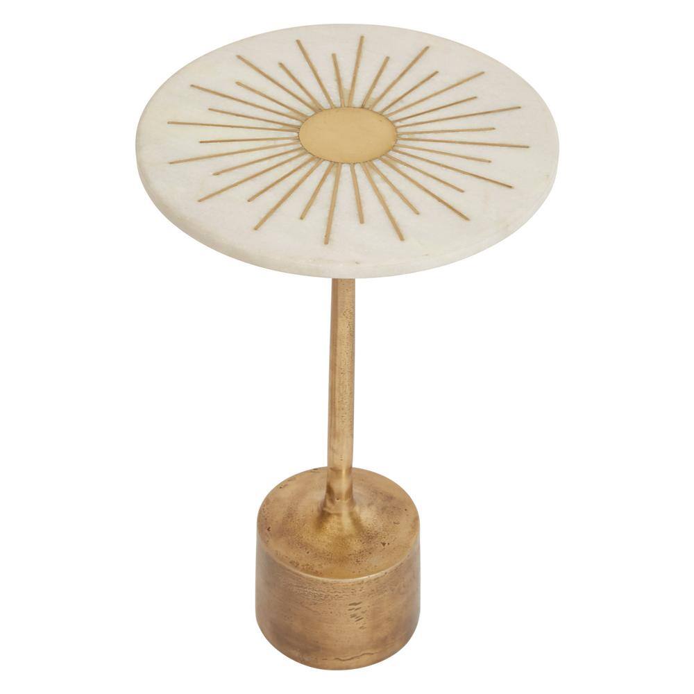 Gold Marble and Metal Sunburst Martini Table