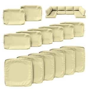 14-Piece Outdoor Patio Cushion Cover, UV and Waterproof Replacement Slipcovers Sky Blue ( No Insert )