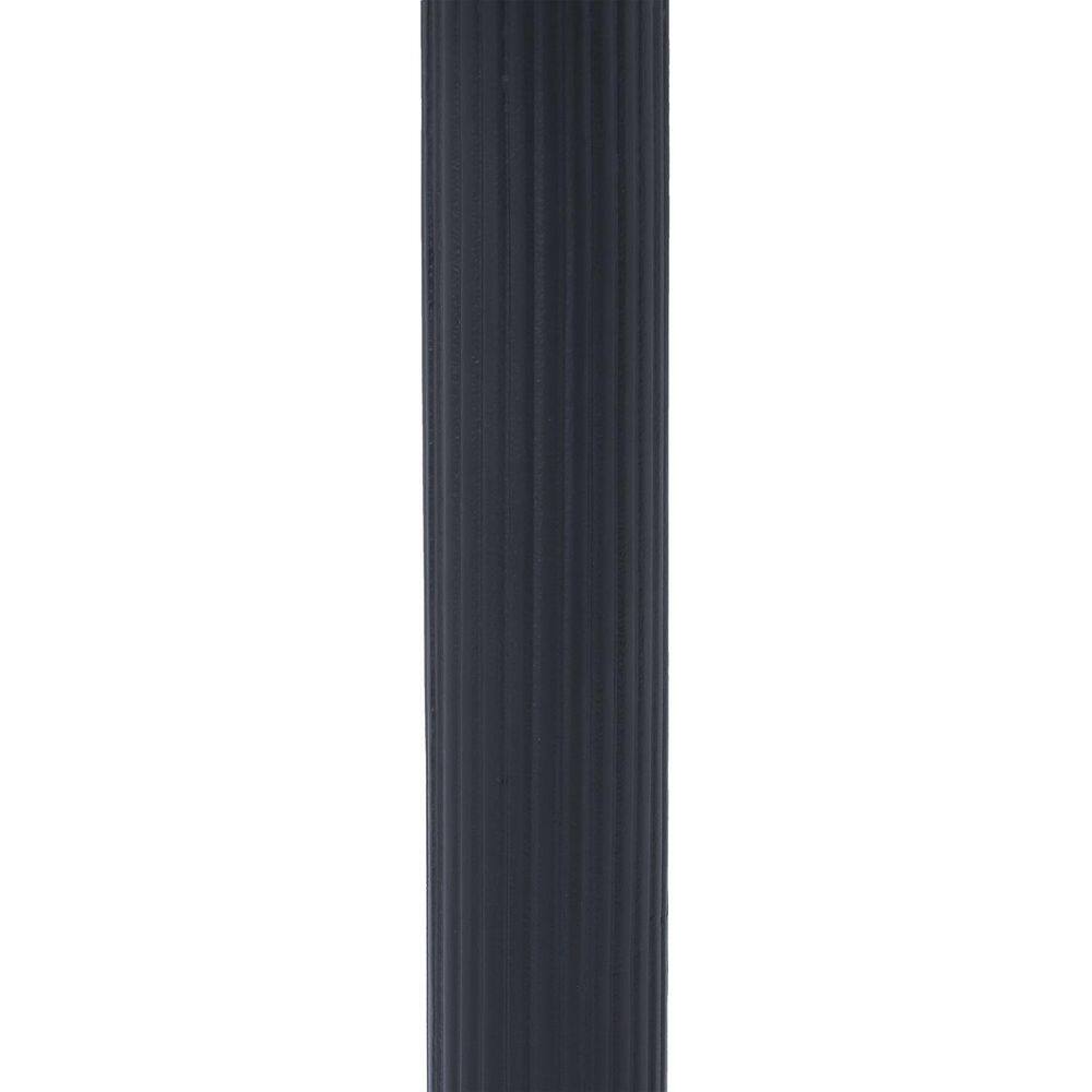 Close-up of the black fluted texture on an end table pedestal.