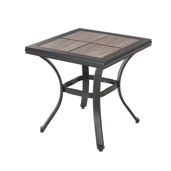 Hampton Bay Crestridge Steel Outdoor Patio Side Table with Tile Top  FTS61215E - The Home Depot