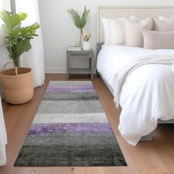 Chantille Machine Washable Indoor/Outdoor Abstract ACN1883 Lavender 2 ft. 3 in. x 7 ft. 6 in. Runner Rug