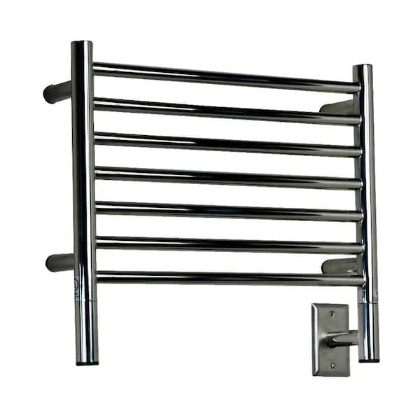 Amba Jeeves H-Straight 7-Bar Hardwired Electric Towel Warmer in Polished Stainless Steel