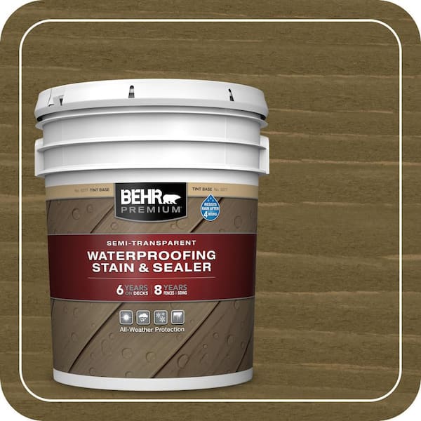 5 gal. #ST-144 Gray Seas Semi-Transparent Waterproofing Exterior Wood Stain and Sealer