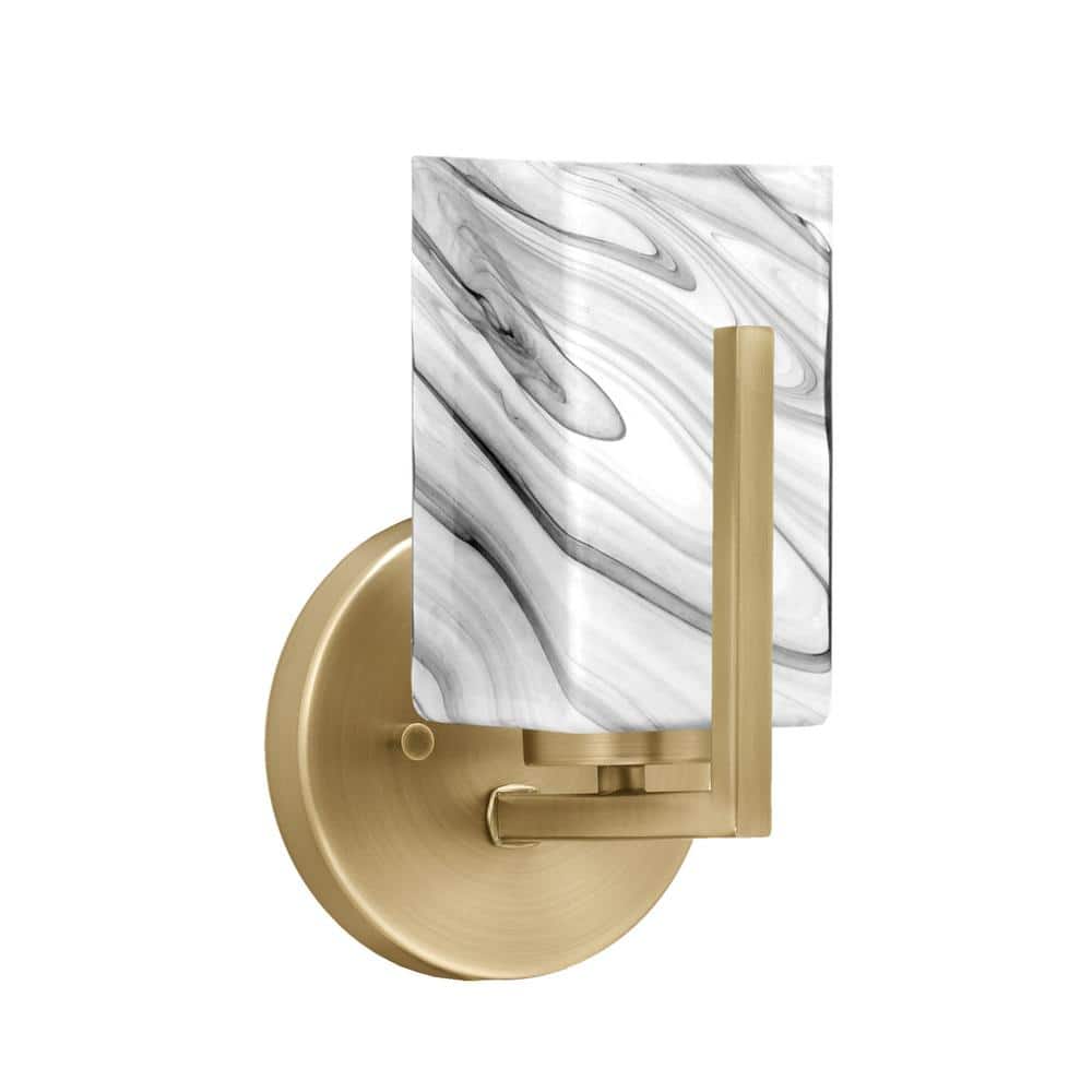Cottonwood 3.5 in. 1 Light New Age Brass Sconce with 3.5 in. Square Onyx Sw