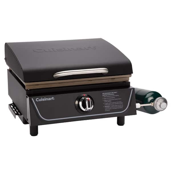 CUISINART OUTDOORS 17 in. Tabletop Gas Griddle 1-Burner with Hood Black