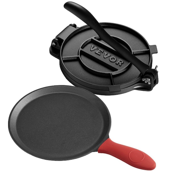 8 in. Tortilla Press Chapati Maker Roti Dough Maker Heavy Duty Cast Iron