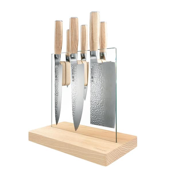 Cuisine::pro Damashiro Mizu Knife Block Oak Set, 7 Piece