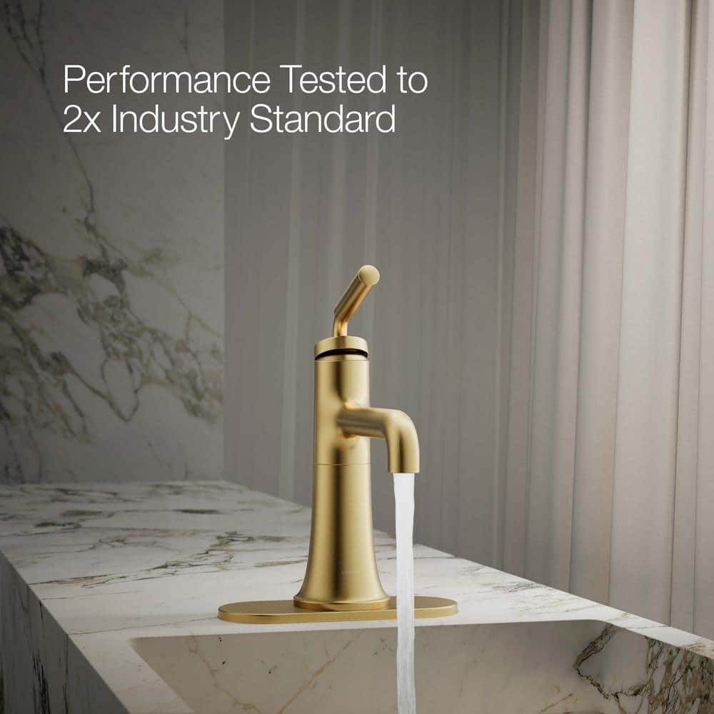 Gold Brass Single-Handle Bathroom Sink Faucet