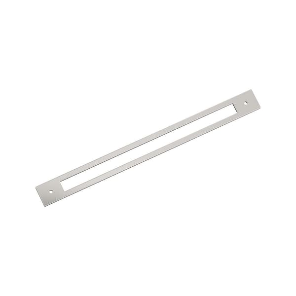 Medora 12-5/8 in. Center-to-Center Rectangle Polished Nickel Pull Cabinet Backplate
