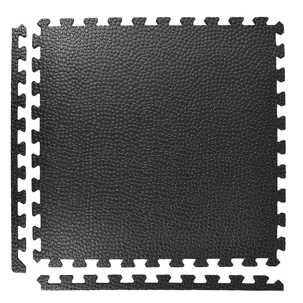 Greatmats Pebble Top Black 24 in. x 24 in. x 3/4 in. Foam Interlocking Gym Floor Tile (Case of 15)