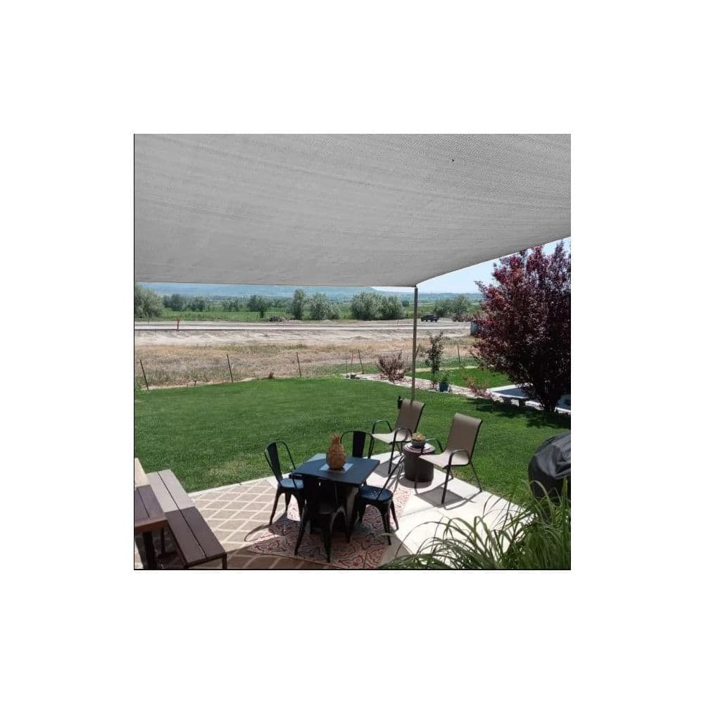 Gray High Density Polyethylene Rectangular Shade Sail for Patio