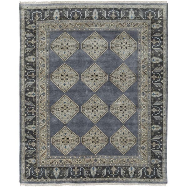 HomeRoots Blue and Gray Floral 10 ft. x 13 ft. Area Rug