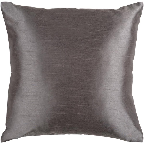 Livabliss Visoko Grey Solid Polyester 18 in. x 18 in. Throw Pillow