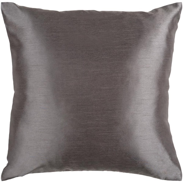 Livabliss Visoko Grey Solid Polyester 22 in. x 22 in. Throw Pillow
