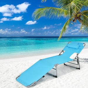 Turquoise Durability Stability Metal Outdoor Lounge Chair