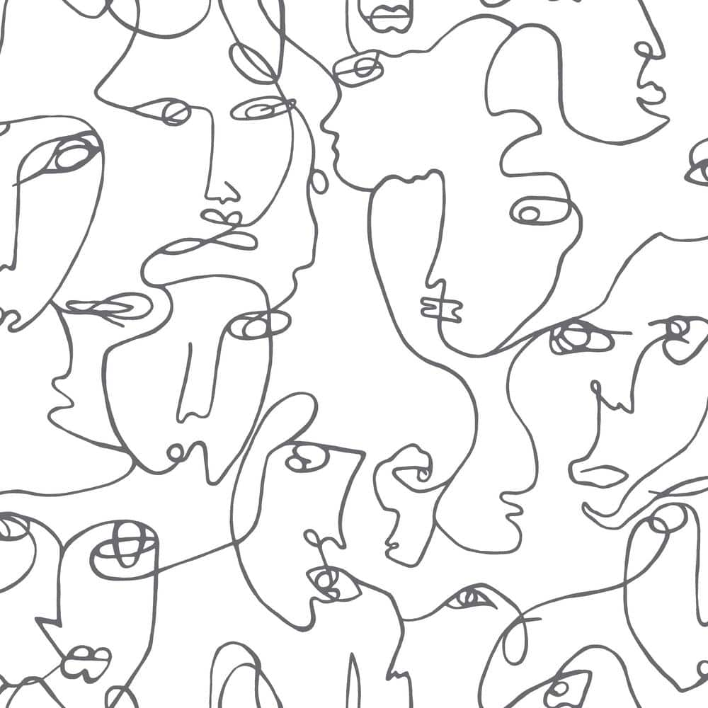 Abstract Faces Coloring Book for Adults: Grayscale Faces Coloring