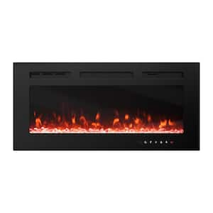 36 in. Recessed Built-in Electric Fireplace Insert with Remote and Touch Screen Control