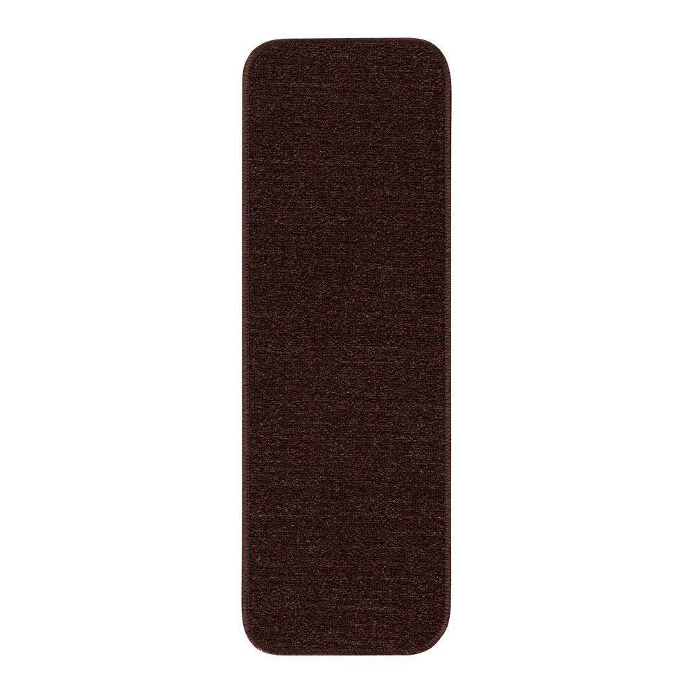 Beverly Rug Print Solid Brown 26 in. x 8.5 in. Non-Slip Rubber Back ...