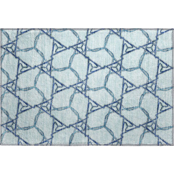 Addison Rugs Mayfield Premium Machine Washable Abstract AMF959 Sky 1 ft. 8 in. x 2 ft. 6 in. Area Rug
