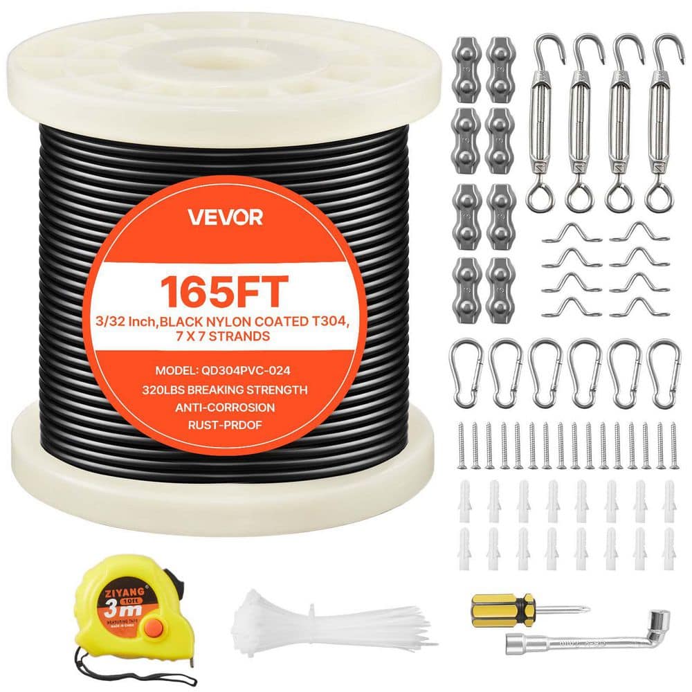 Rope Diameter 3/32 in. x Product Length 165 ft. Stainless Steel Not Coated Wire Rope By-the-Foot, 450 lbs. Strength price history on PriceWatchPro