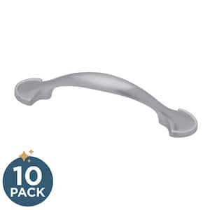Half Round Spoon Foot 3 in. (76 mm) Traditional Satin Nickel Cabinet Drawer Pulls (10-Pack)