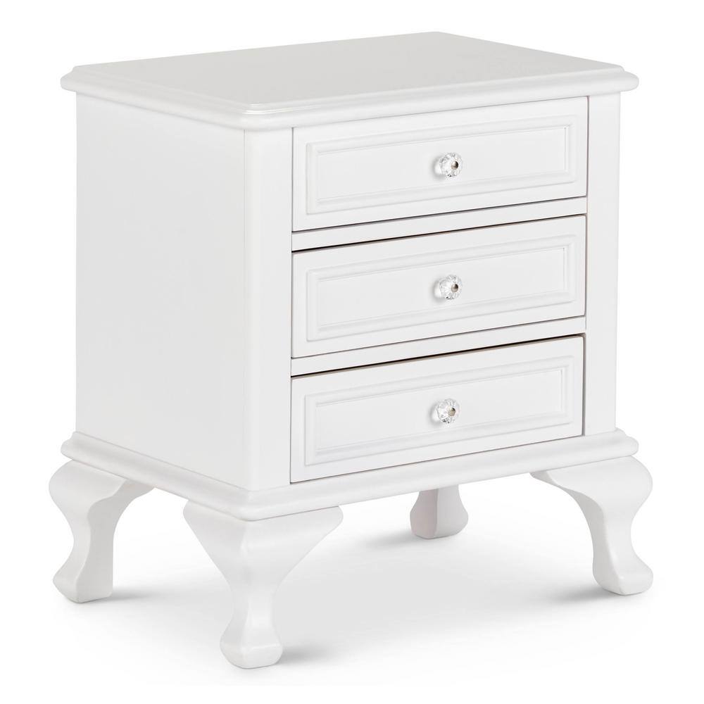Jenna White Full 3-Piece Kids Bedroom Set with Faux Leather Headboard