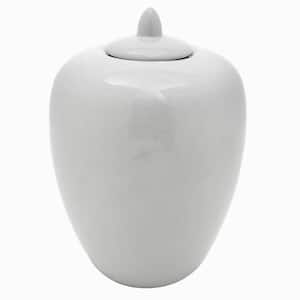 11 in. White Porcelain Vase Jar