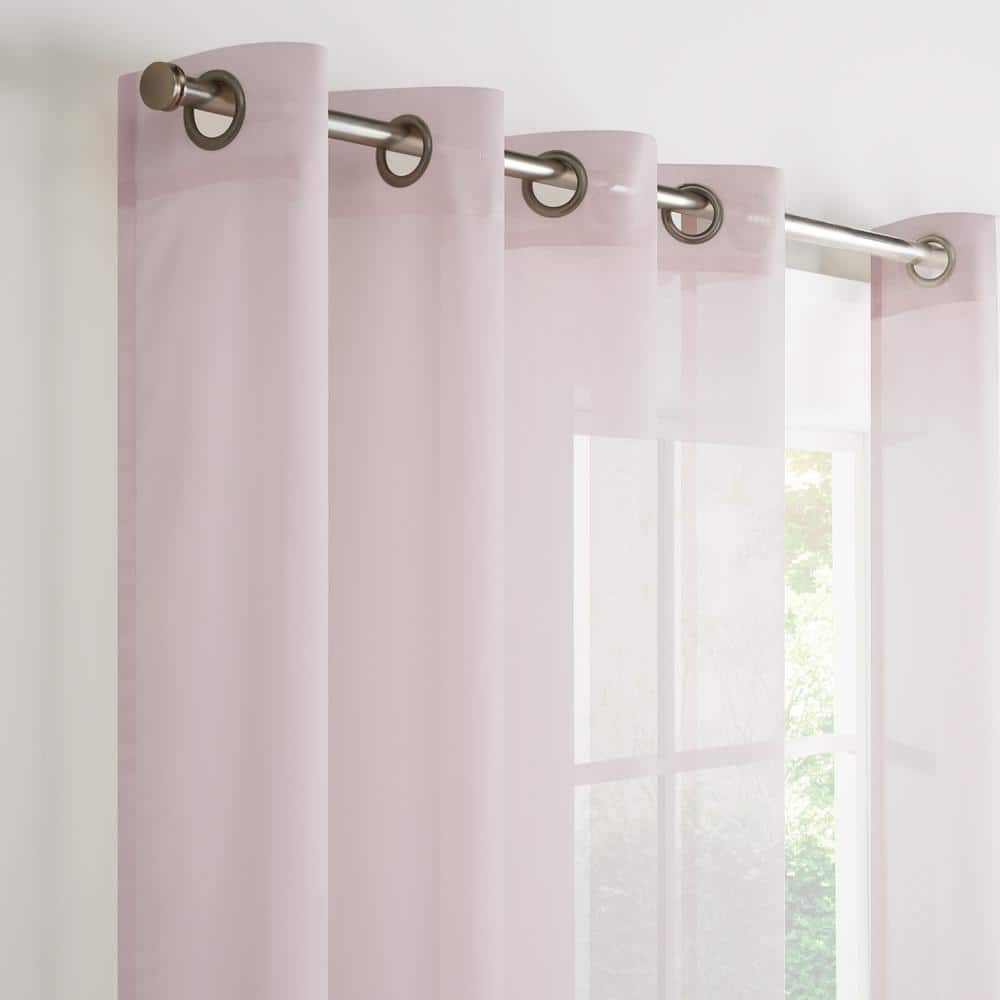 Blush Polyester Grommet Blackout Indoor Window Panel