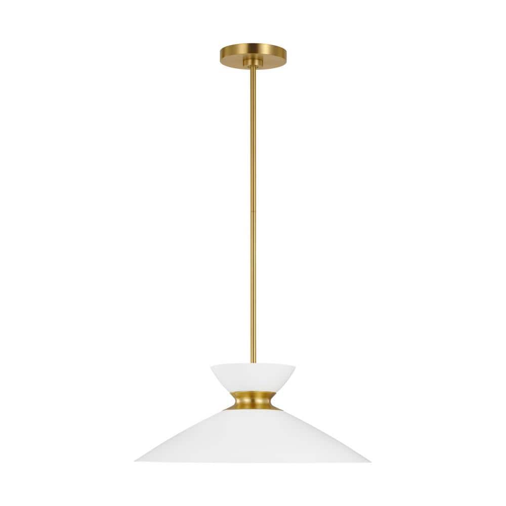 Heath 1-Light Burnished Brass Pendant with Matte White Steel Shade price history on PriceWatchPro