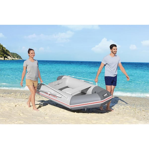 Bestway Hydro Force Inflatable 2-Person 65046E-BW Caspian Boat with Oars 91 - Set Home and Pro Pump The in. Depot